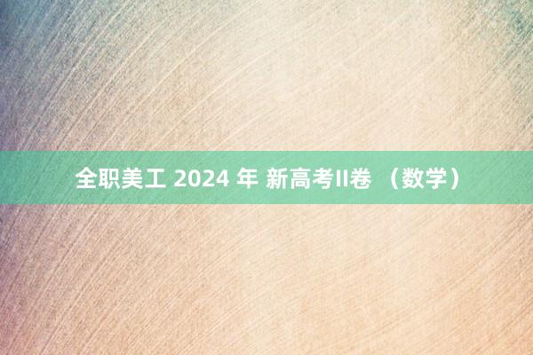 全职美工 2024 年 新高考II卷 （数学）